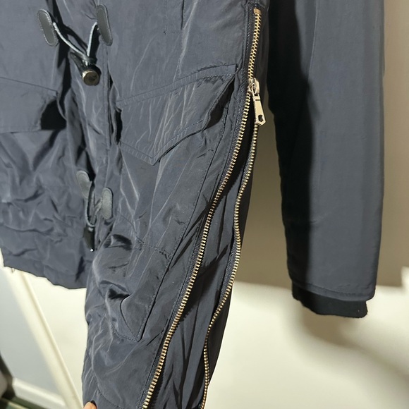 Zara Black Toggle Jacket with Fur Collar - Picture 5 of 10